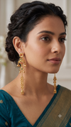 Regal Heritage Bird and Floral Motif Drop Danglers