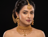 Premium Gold Polish Maharani Beadwoven Choker Bridal Set