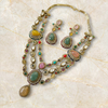 Royal Gold Premium Multicolor Gemstones Layered Necklace Set