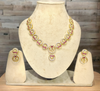Gold Plated Ruby and American Diamond Floral Motif Choker Set