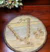 Gold Plated Ruby and American Diamond Floral Motif Choker Set