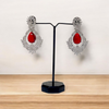 Chandlier Style Premium American Diamond and Ruby Gemstone  Party Danglers