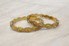 Leaf Motif Textured Cubic Zirconia Bangles