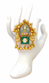 Lotus Enamel Heritage Fusion Adjustable Ring