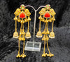 Kashmiri Style Chain Ghungroo Drops Gold finish Drop Earrings .
