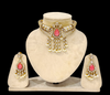 Designer Moissonite Stones Gold Foil Choker  Premium Necklace Set