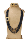 Cubic Zirconia Pendant Multi Blue onyx String Necklace Set