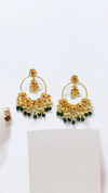 Moissanite  Kundan Stones Premium Finish  Chandbali Earrings