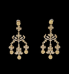 Fine Victorian Style Kundan and Cubic Zirconia Chandlier Earrings .