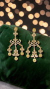 Fine Victorian Style Kundan and Cubic Zirconia Chandlier Earrings .