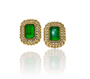 Kundan Mesh Work Center Emerald Stone Pendant Collar Set .