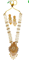 Premium Gold Finish Heritage Aesthetics Long Haram Necklace Set
