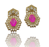 Designer Premium Kundan , Ruby Stone Contemporary Collar Necklace Set .