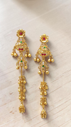 Regal Heritage Bird and Floral Motif Drop Danglers