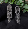 Indo Western Fashion Premium Cascading Fringes American Diamond , CZ Danglers