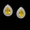 Radiant Yellow Pear- Cut  Zirconia , Yellow Sapphire String Necklace Set
