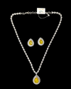 Radiant Yellow Pear- Cut  Zirconia , Yellow Sapphire String Necklace Set