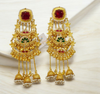 Kashmiri Ghungroo Drops Premium Gold Finish Chandlier Jhumki Earrings .