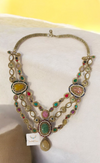 Royal Gold Premium Multicolor Gemstones Layered Necklace Set