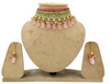 Contemporary Pastel Bloom Vibrant Onyx Beaded Choker set .