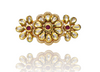 Gold Finish Premium AC Kundan Two Finger Adjustable Ring