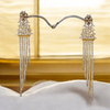 Celestial Cascade Tassel Cubic Zirconia , AD Cocktail Danglers