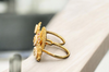 Royal Gold Finish Two Finger Statement Ring