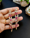 Carat Polish Premium Kundan Stones Chandlier Style Danglers