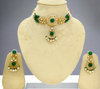 Kundan Floral Pendant With Multi-String Onyx n Pearl Beads Necklace Set