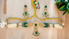 Kundan Floral Pendant With Multi-String Onyx n Pearl Beads Necklace Set