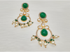 Kundan Floral Pendant With Multi-String Onyx n Pearl Beads Necklace Set