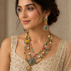 Royal Gold Premium Multicolor Gemstones Layered Necklace Set